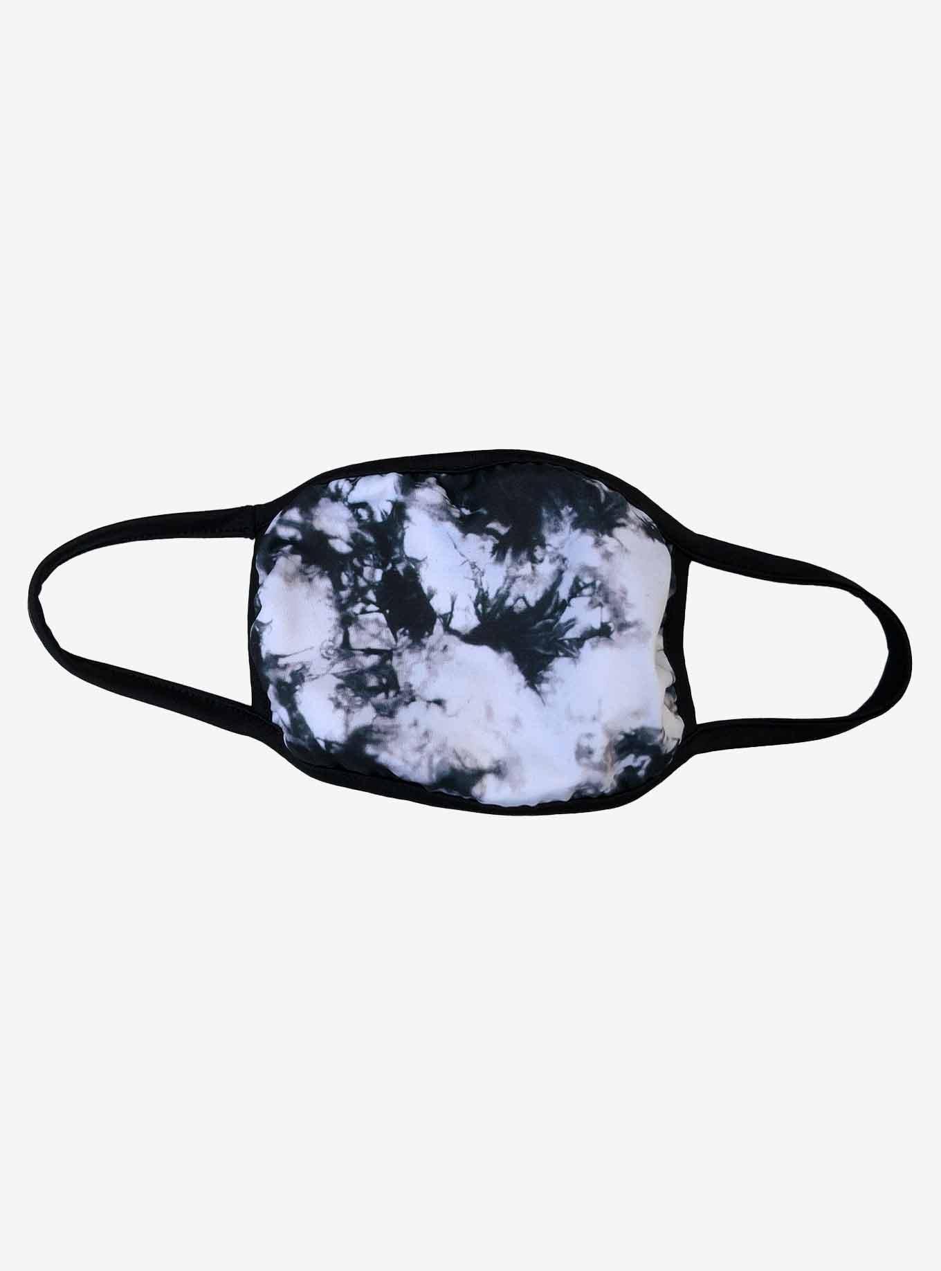 Black & White Tie-Dye Fashion Face Mask, , hi-res