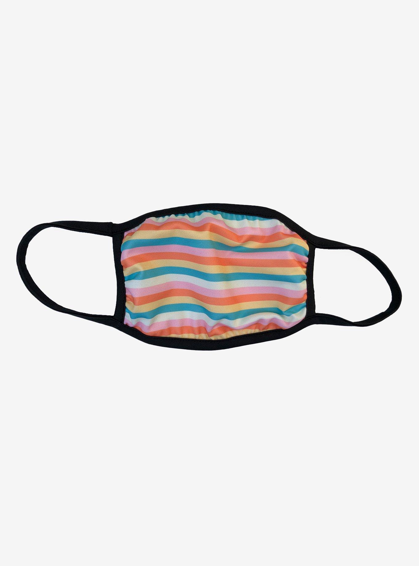 Multicolored Stripes Fashion Face Mask, , hi-res