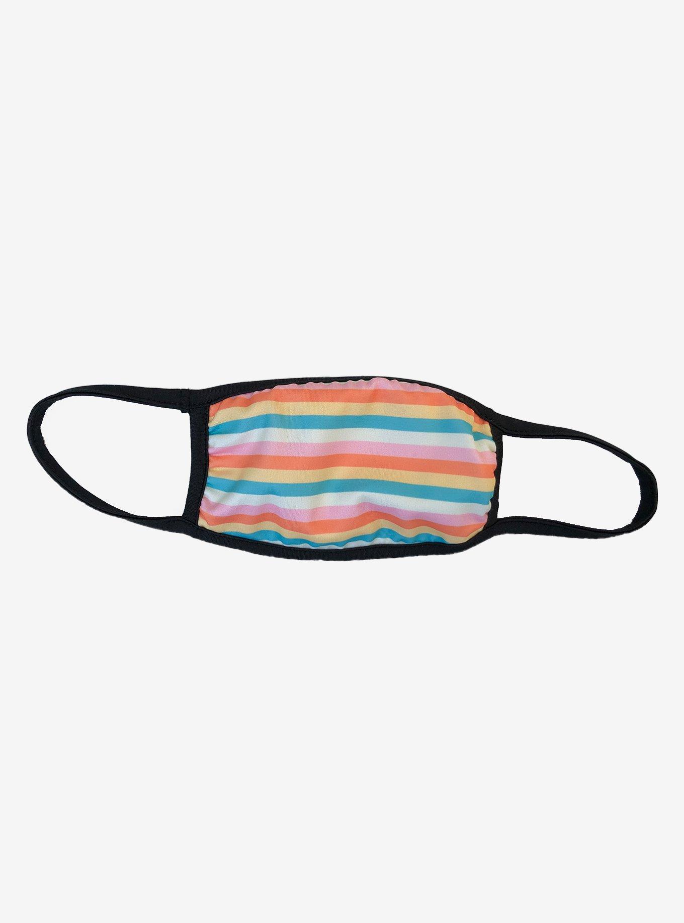 Multicolored Stripes Youth Fashion Face Mask, , hi-res