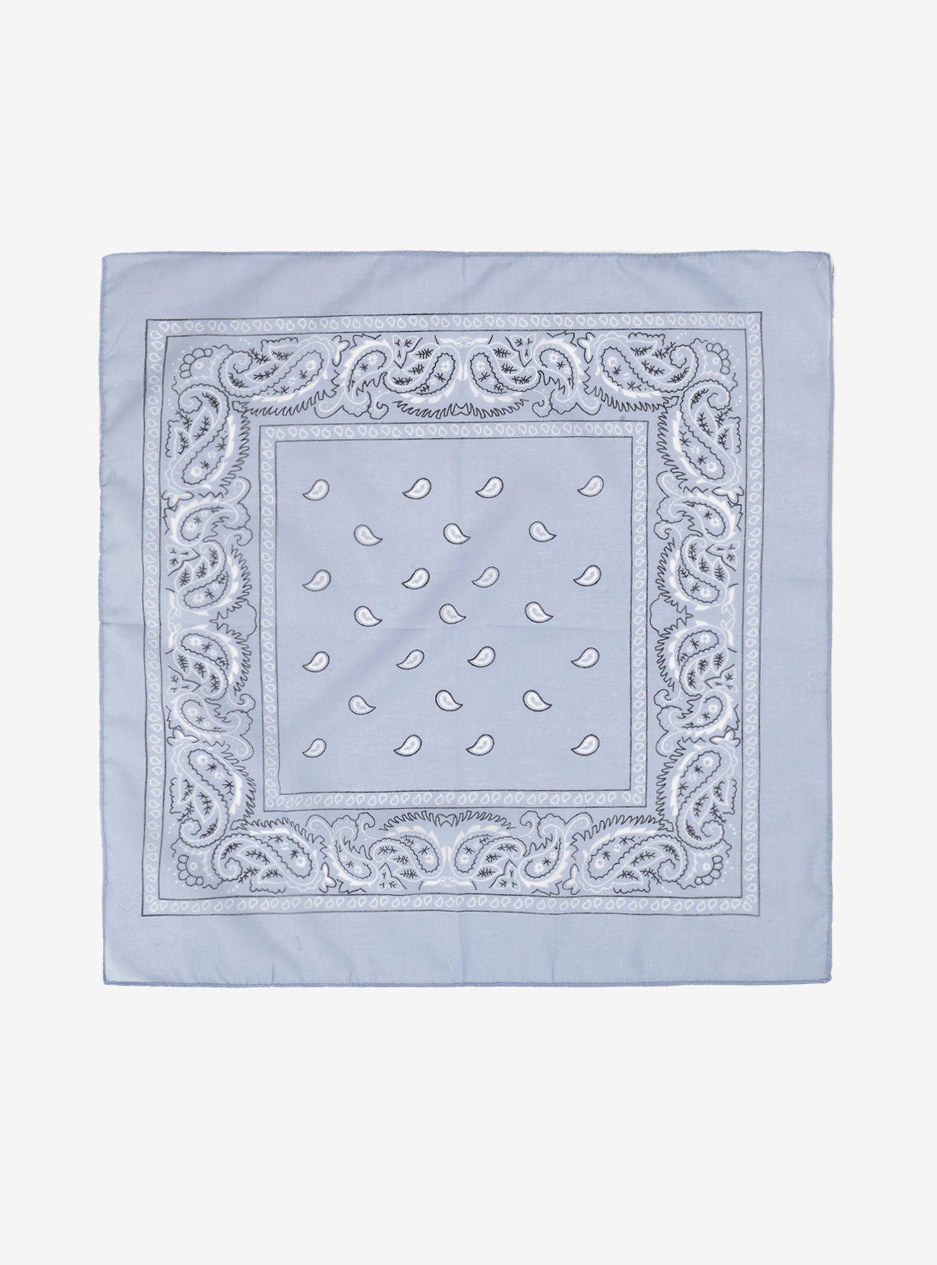 Dusty Blue Paisley Bandana, , hi-res