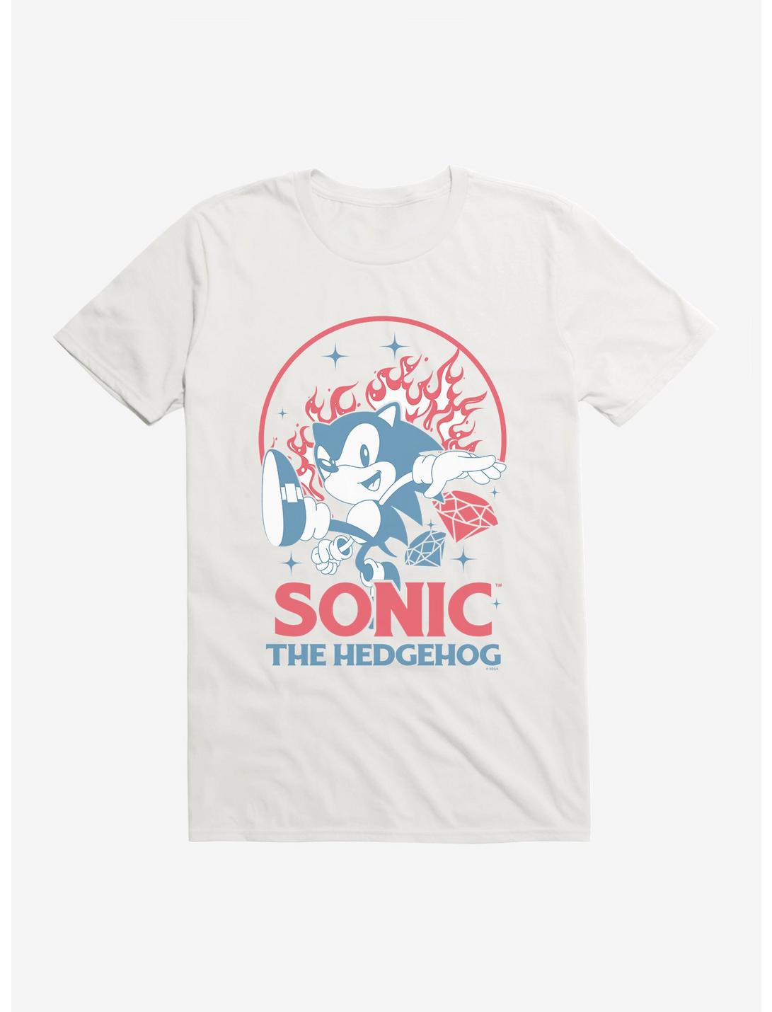 Sonic The Hedgehog Fire And Gems Sonic T-Shirt, WHITE, hi-res