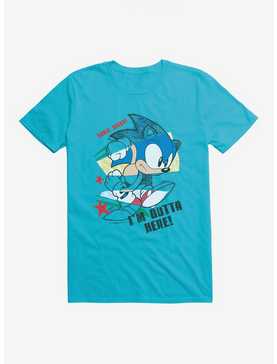 Sonic The Hedgehog I'm Outta Here! Drawing T-Shirt, , hi-res