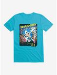 Sonic The Hedgehog Smashing Green Hill Since '91 Pixel T-Shirt, CARRIBEAN BLUE, hi-res
