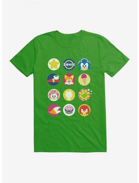 Sonic The Hedgehog Sonic And Friends Icons T-Shirt, GREEN APPLE, hi-res