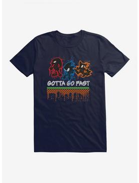 Sonic The Hedgehog Tails, Knuckles, And Sonic Gotta Go Fast! T-Shirt, NAVY, hi-res