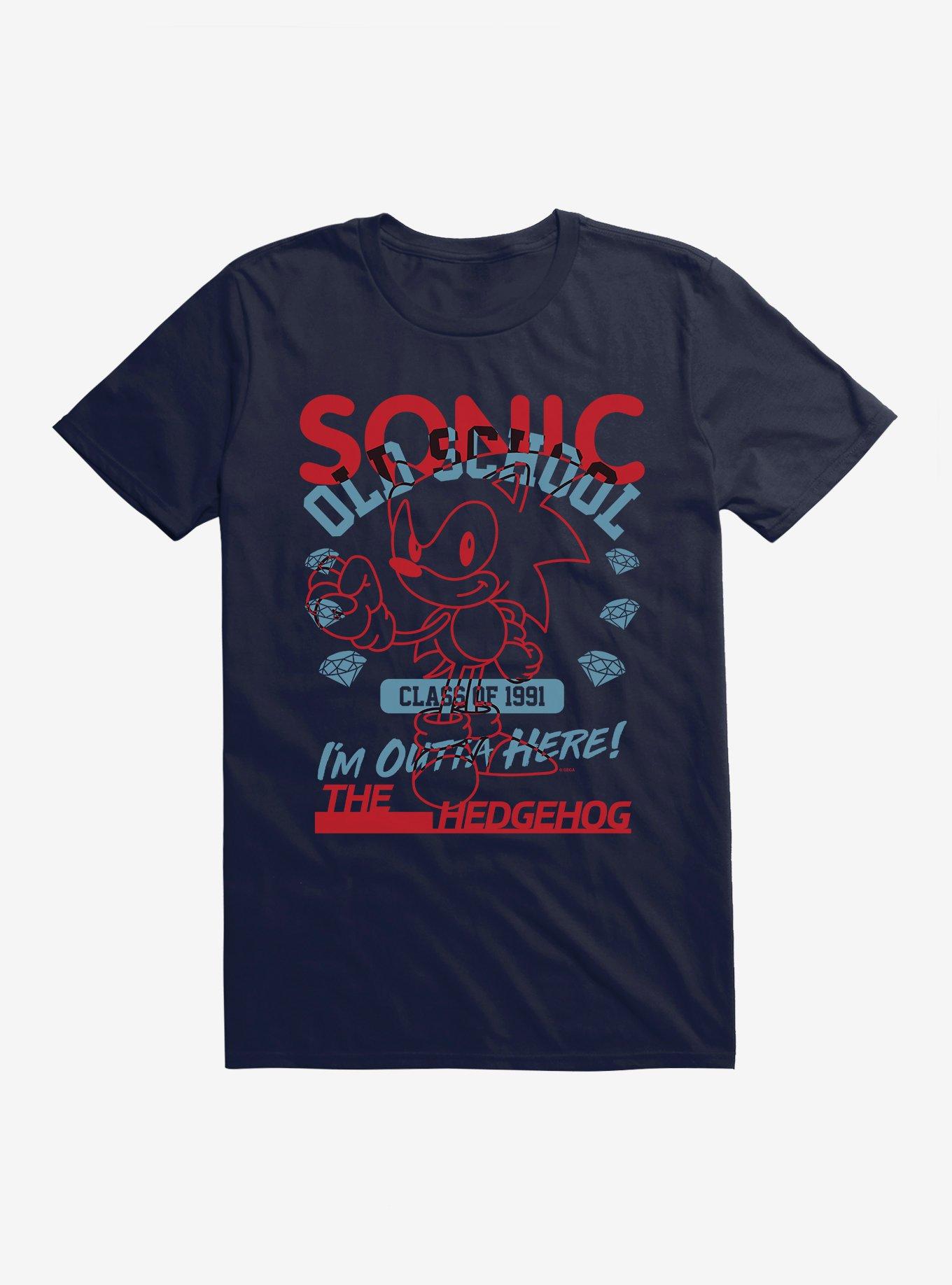 Sonic The Hedgehog Sonic Old School Layered T-Shirt, NAVY, hi-res
