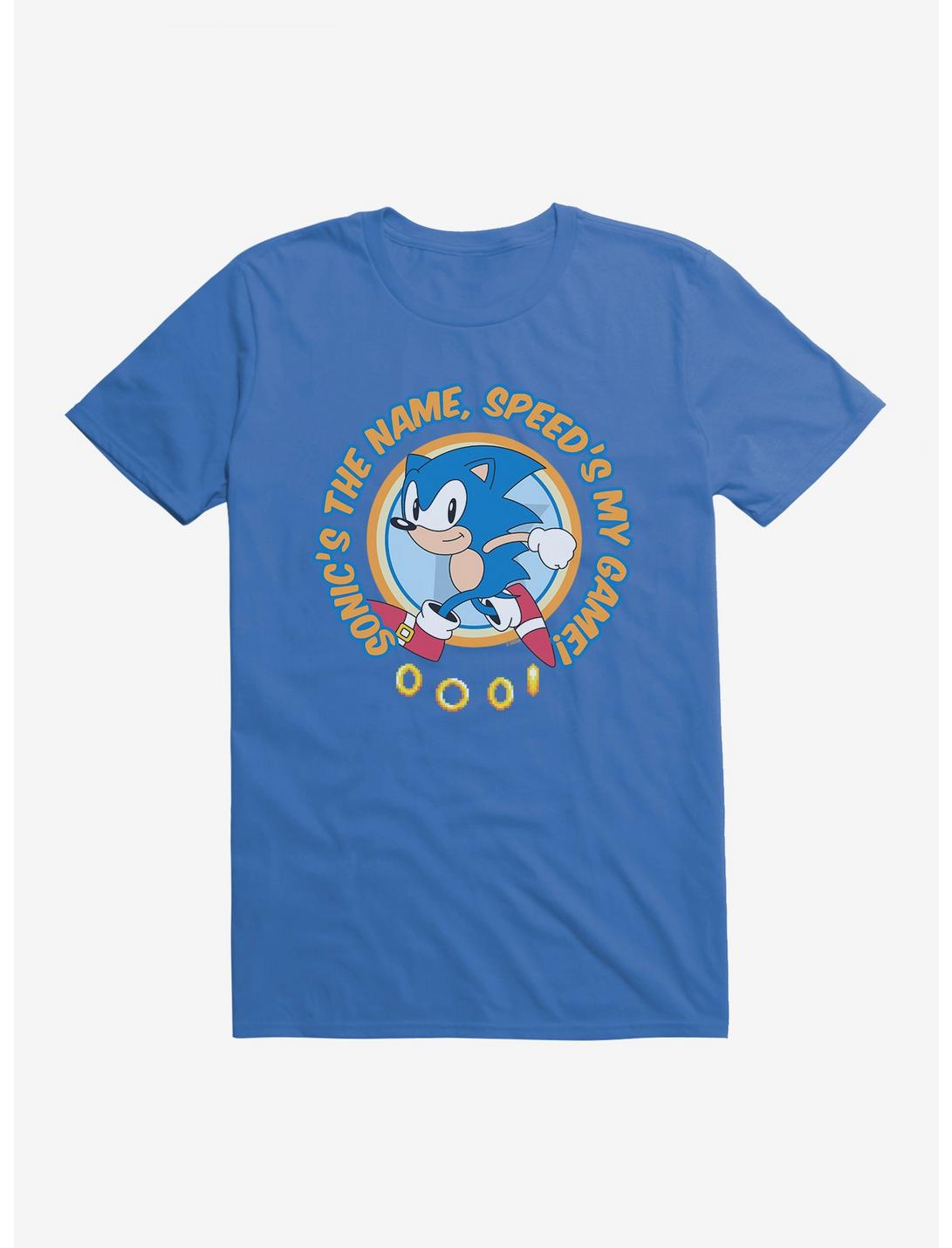 Sonic The Hedgehog Sonic's The Name, Speed's My Game! T-Shirt, ROYAL BLUE, hi-res