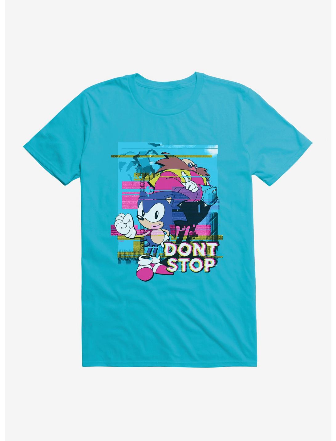 Sonic The Hedgehog Sonic Eggman Don't Stop Glitch T-Shirt, CARRIBEAN BLUE, hi-res