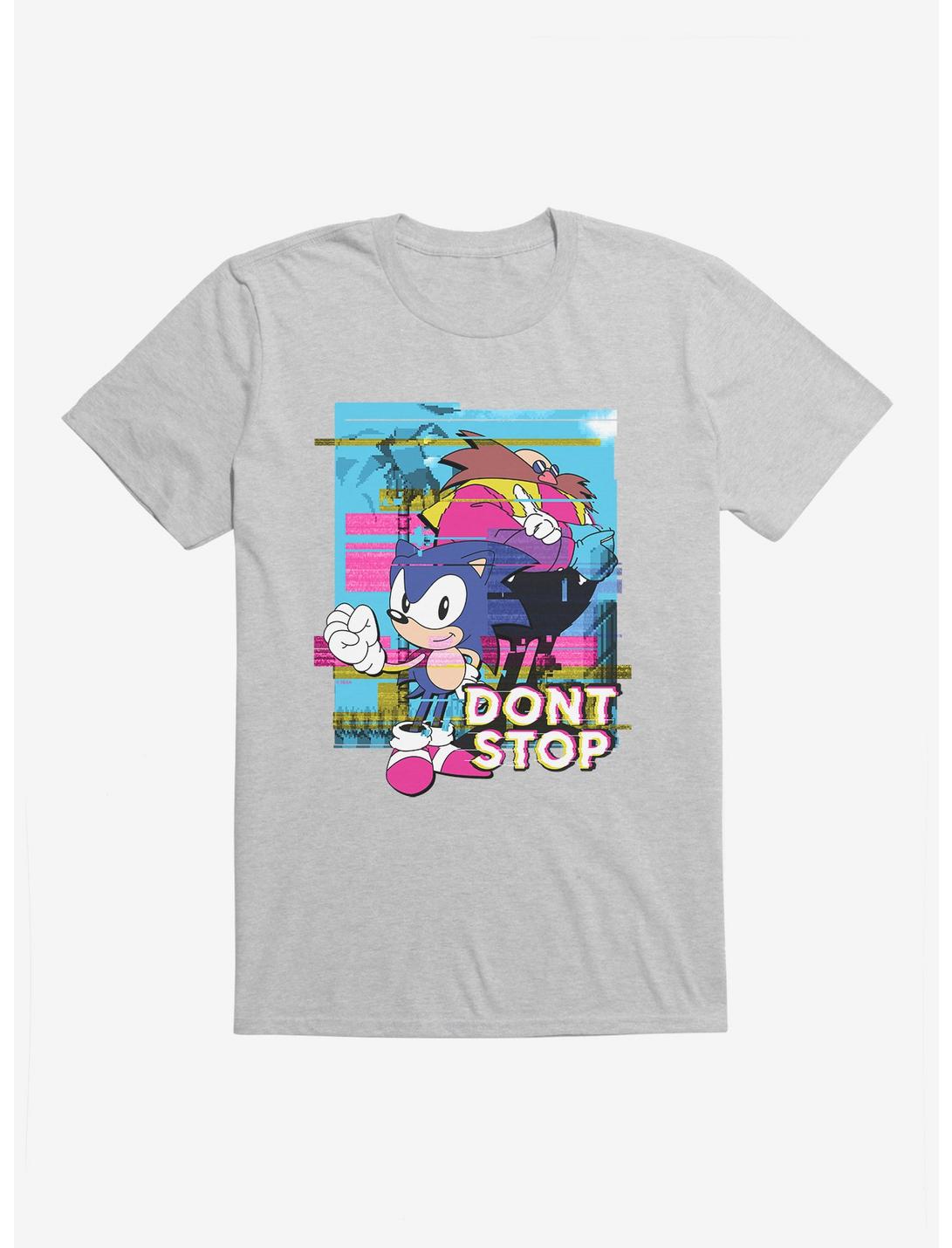 Sonic The Hedgehog Sonic Eggman Don't Stop Glitch T-Shirt, HEATHER GREY, hi-res