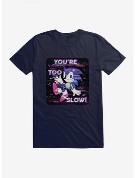 Sonic The Hedgehog Sonic Too Slow Glitch T-Shirt, NAVY, hi-res