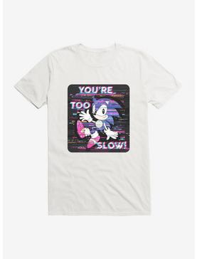 Sonic The Hedgehog Sonic Too Slow Glitch T-Shirt, WHITE, hi-res