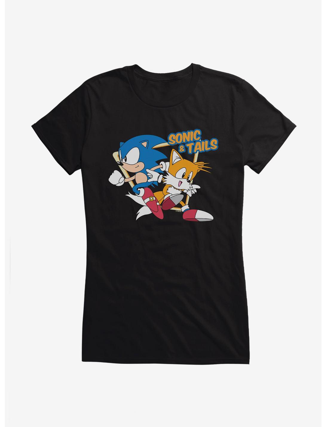 Sonic The Hedgehog Sonic And Tails Girls T-Shirt, BLACK, hi-res