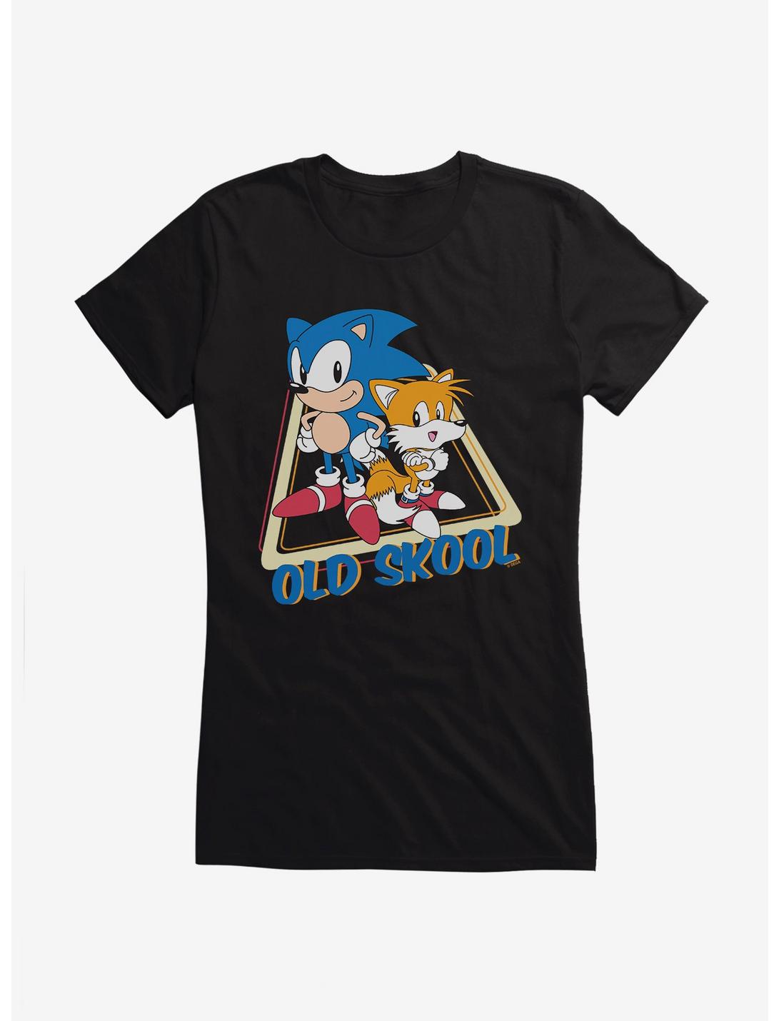 Sonic The Hedgehog Sonic And Tails Old Skool Girls T-Shirt, BLACK, hi-res