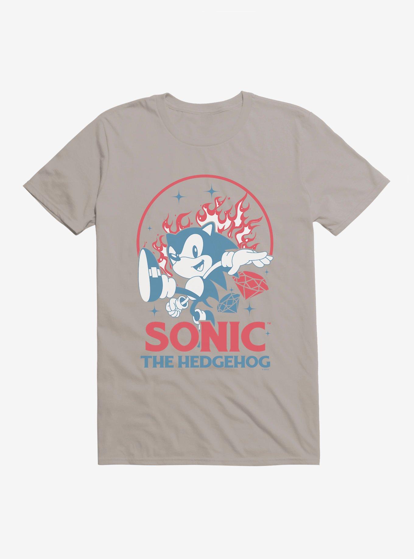 Sonic The Hedgehog Fire And Gems Sonic T-Shirt, LIGHT GREY, hi-res