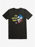 Sonic The Hedgehog I'm Outta Here T-Shirt, BLACK, hi-res