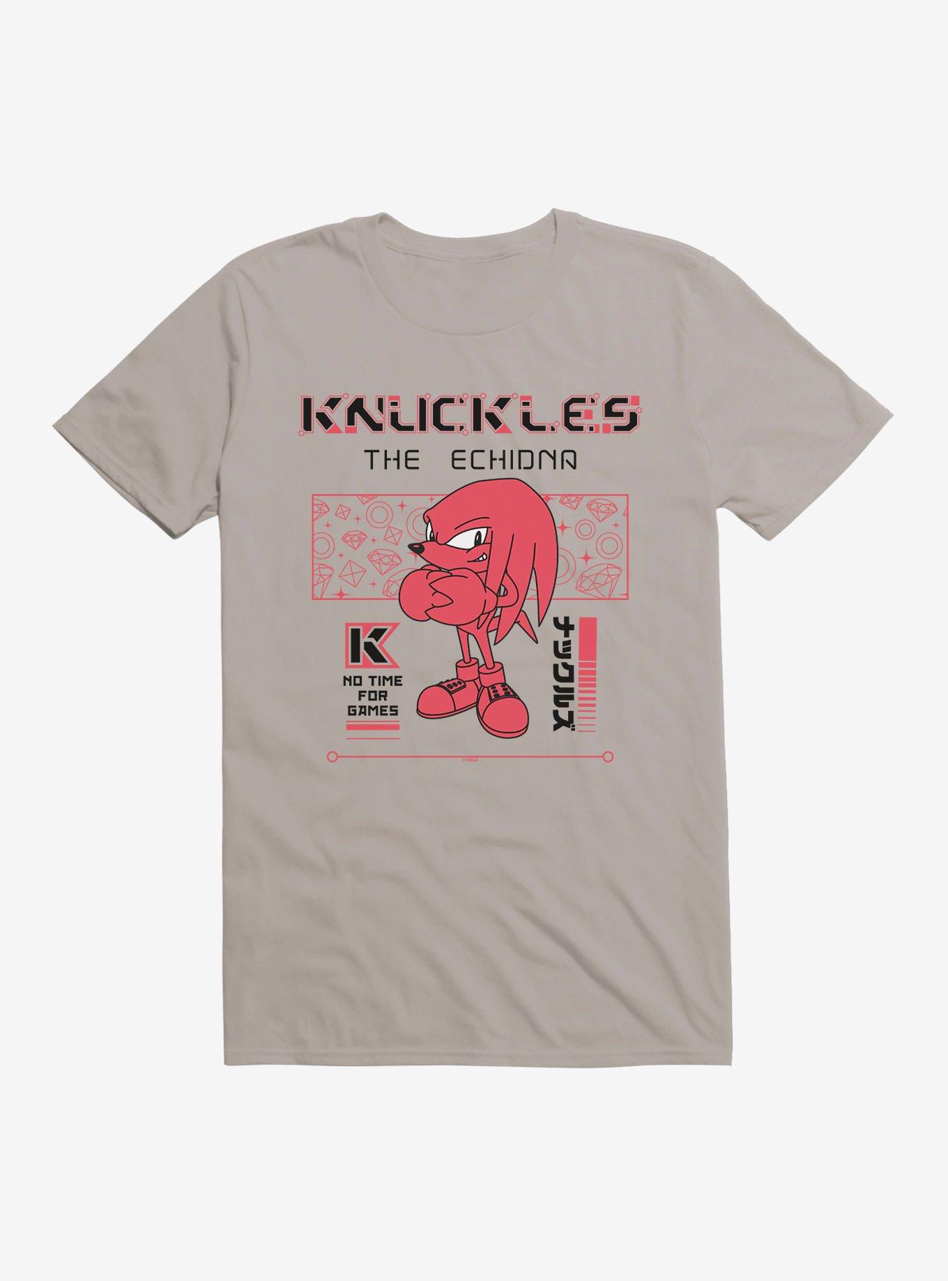 Sonic The Hedgehog Knuckles The Echidna T-Shirt, LIGHT GREY, hi-res