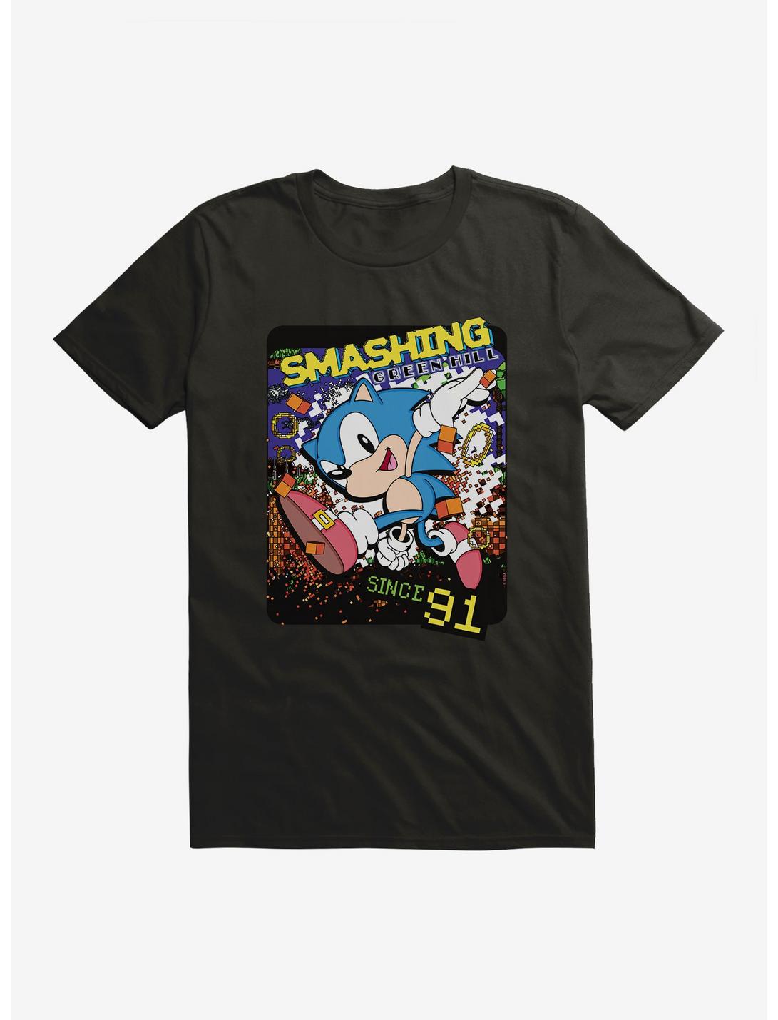 Sonic The Hedgehog Smashing Green Hill Since '91 Pixel T-Shirt, , hi-res