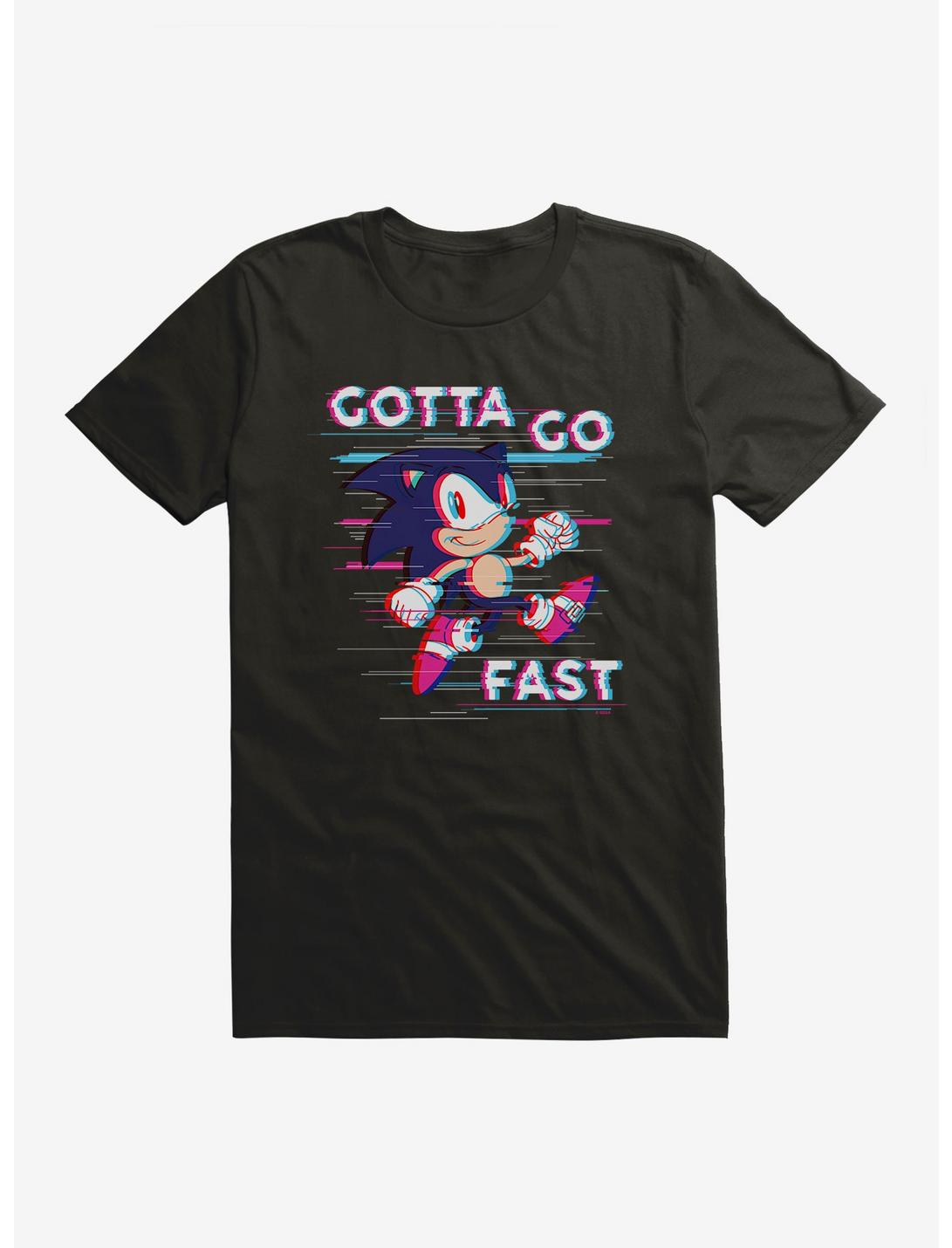 Sonic The Hedgehog Gotta Go Fast Glitch T-Shirt, BLACK, hi-res