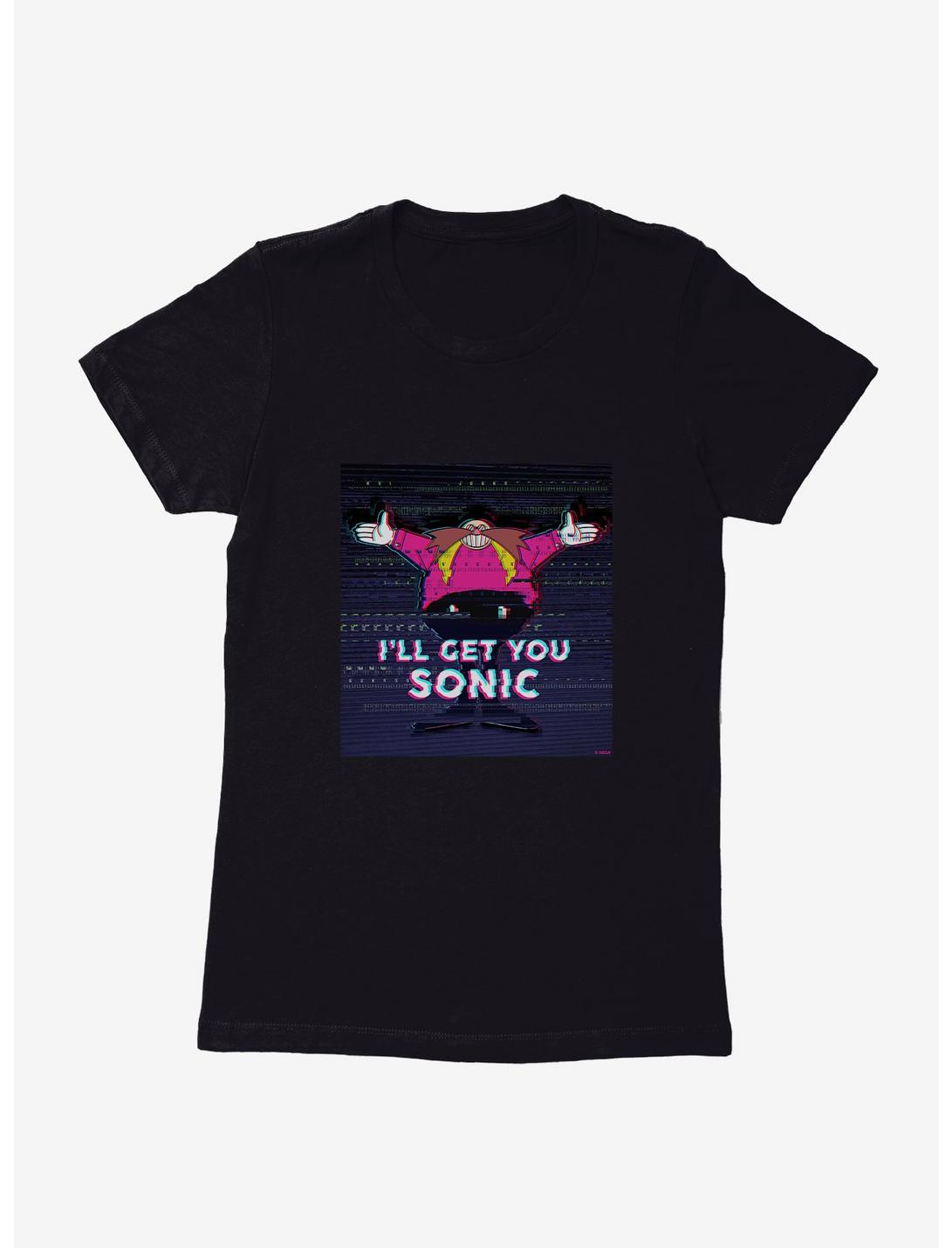 Sonic The Hedgehog Eggman Vengeance Glitch Womens T-Shirt, BLACK, hi-res
