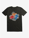 Sonic The Hedgehog Tails, Knuckles, Sonic, And Dr. Eggman Pop Art T-Shirt, BLACK, hi-res