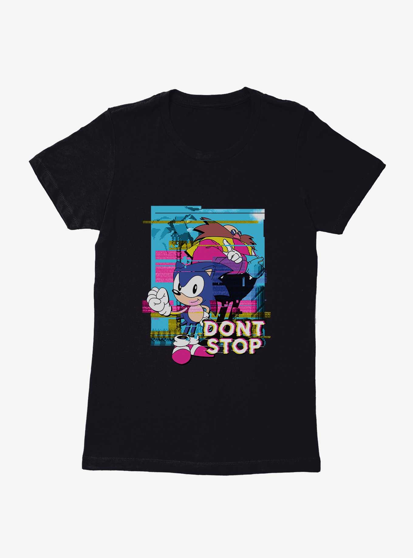 Sonic The Hedgehog Sonic Eggman Don't Stop Glitch Womens T-Shirt, , hi-res