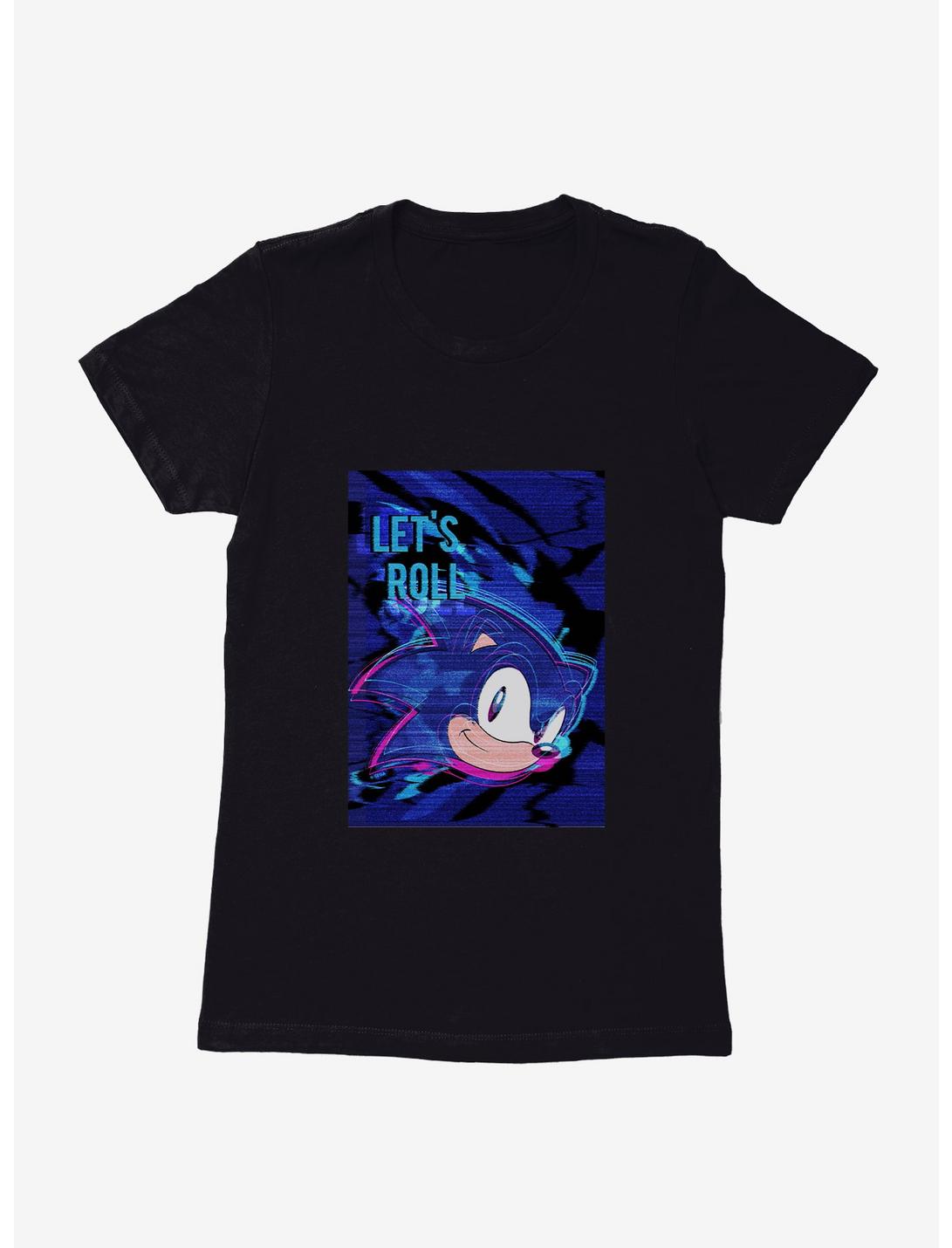 Sonic The Hedgehog Sonic Pop Colors Let's Roll Womens T-Shirt, BLACK, hi-res