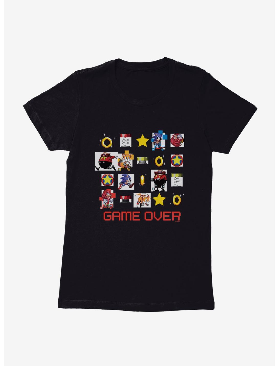 Sonic The Hedgehog Game Over Icons Womens T-Shirt, BLACK, hi-res