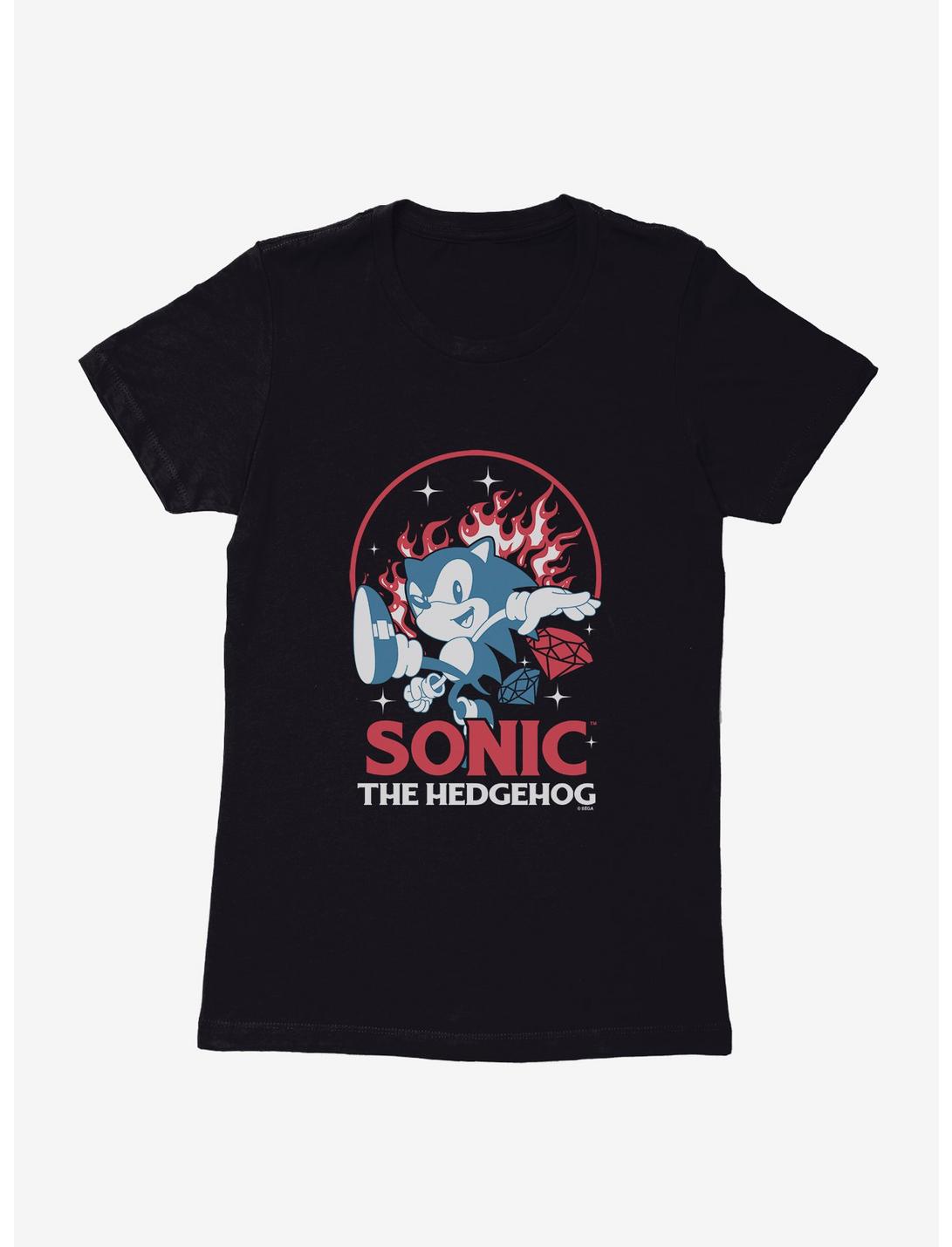 Sonic The Hedgehog Fire And Gems Sonic Womens T-Shirt, BLACK, hi-res