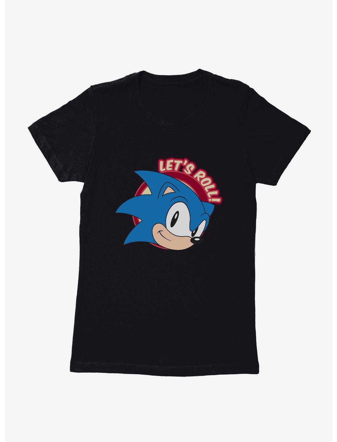 Sonic The Hedgehog Let's Roll! Womens T-Shirt, BLACK, hi-res