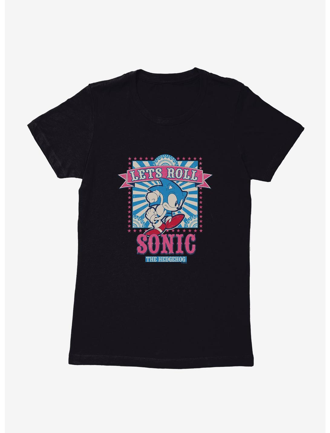 Sonic The Hedgehog Let's Roll Womens T-Shirt, BLACK, hi-res