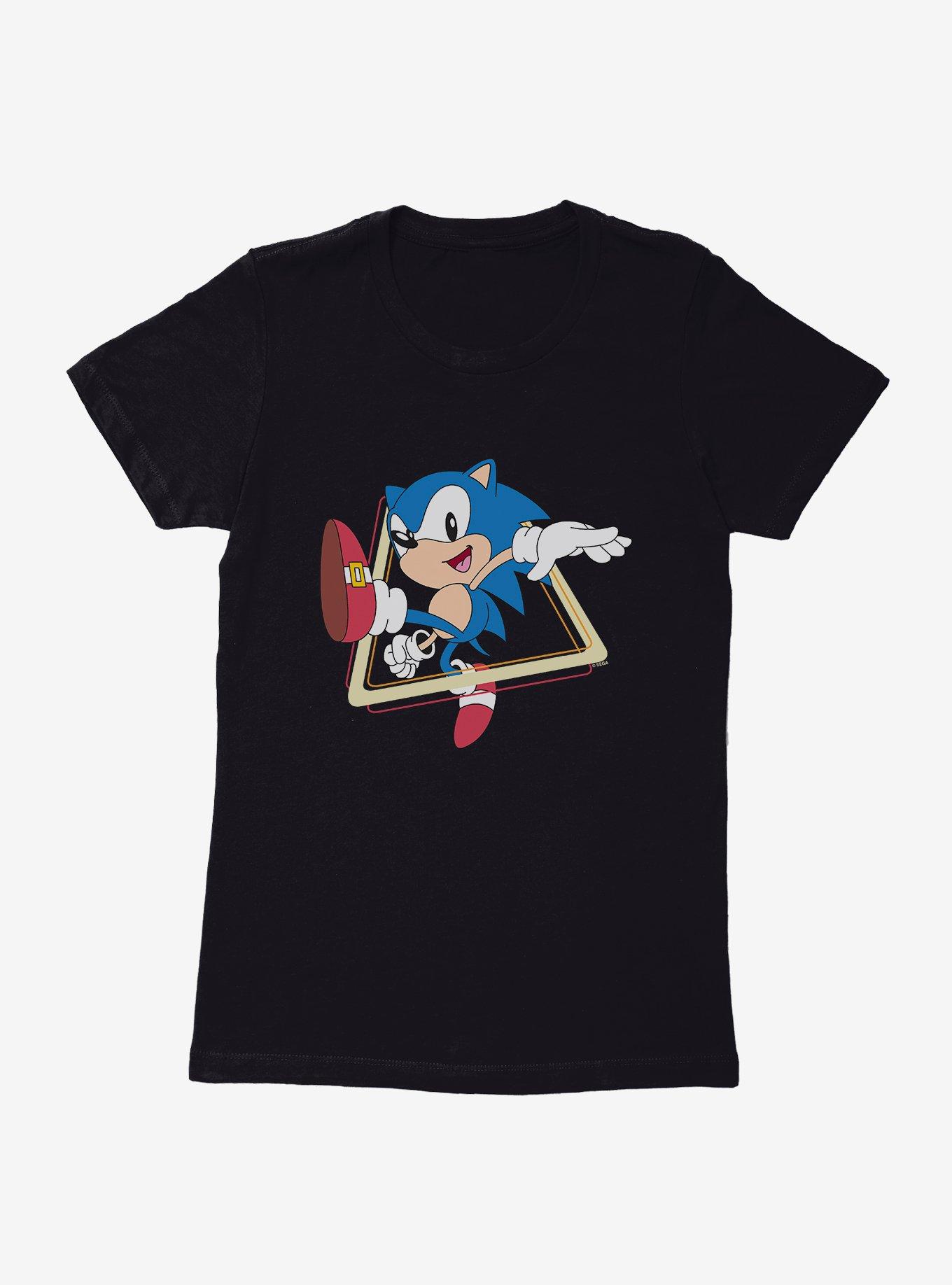 Sonic The Hedgehog Leaps And Bounds Womens T-Shirt, BLACK, hi-res