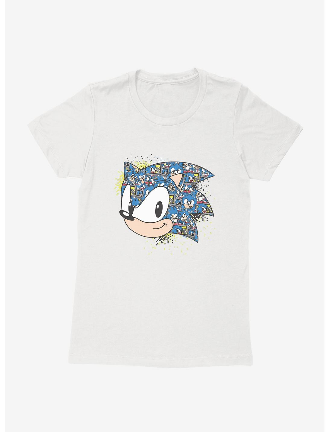 Sonic The Hedgehog Sonic Pixel Profile Womens T-Shirt, WHITE, hi-res