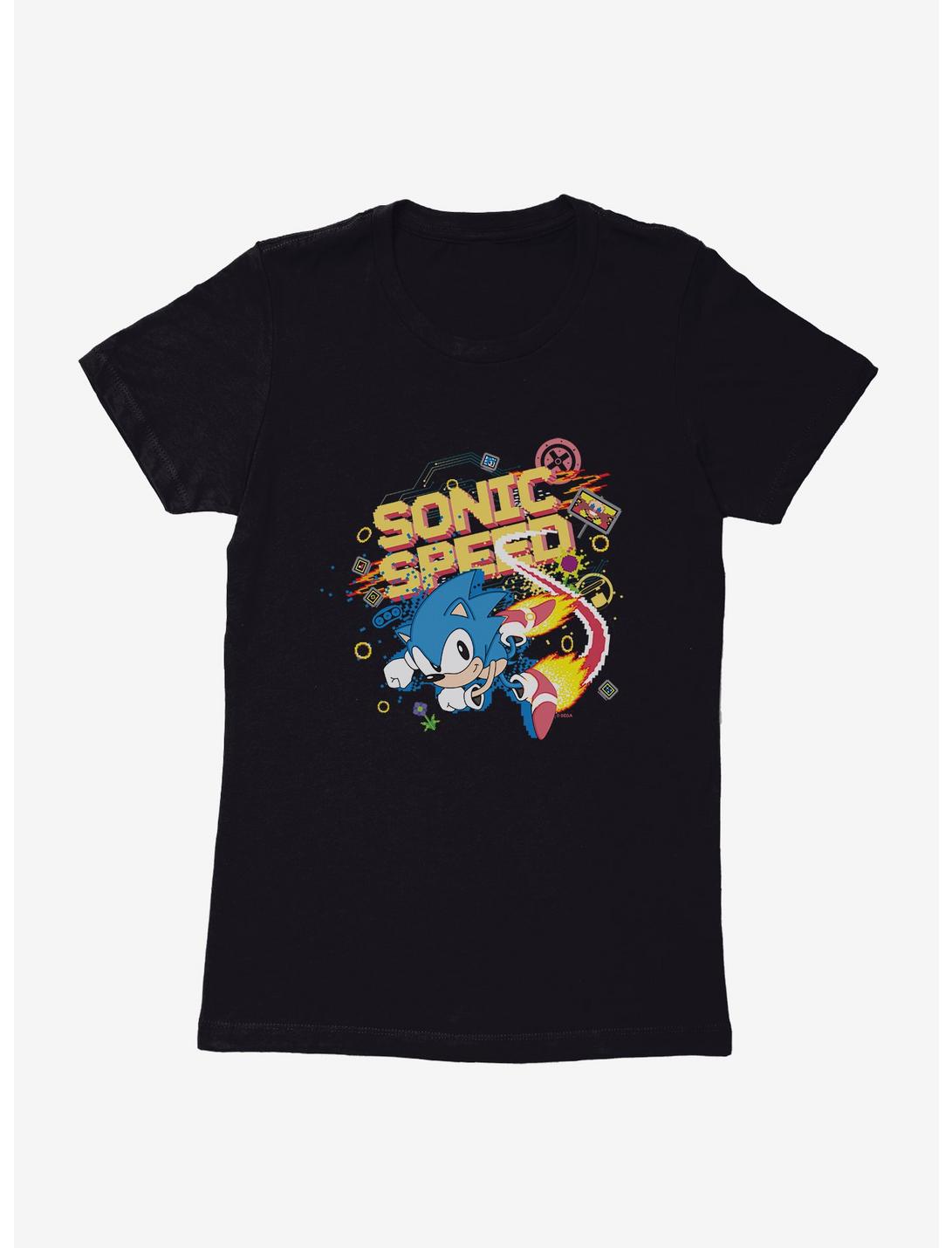 Sonic The Hedgehog Sonic Speed Pixel Womens T-Shirt, BLACK, hi-res
