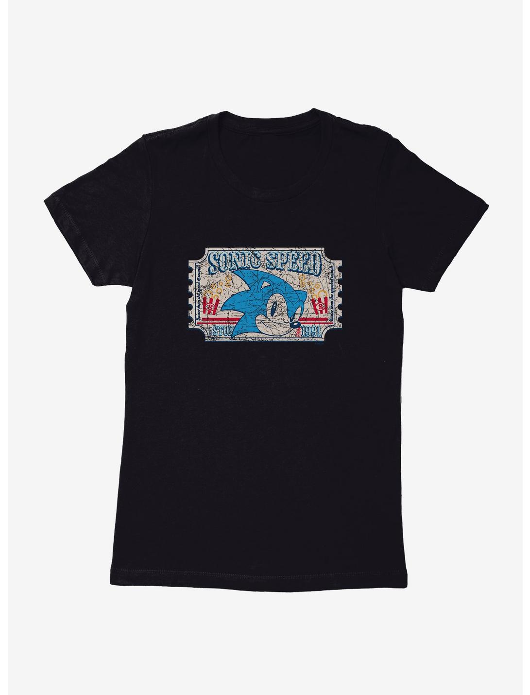 Sonic The Hedgehog Sonic Speed Carnival Ticket Womens T-Shirt, BLACK, hi-res