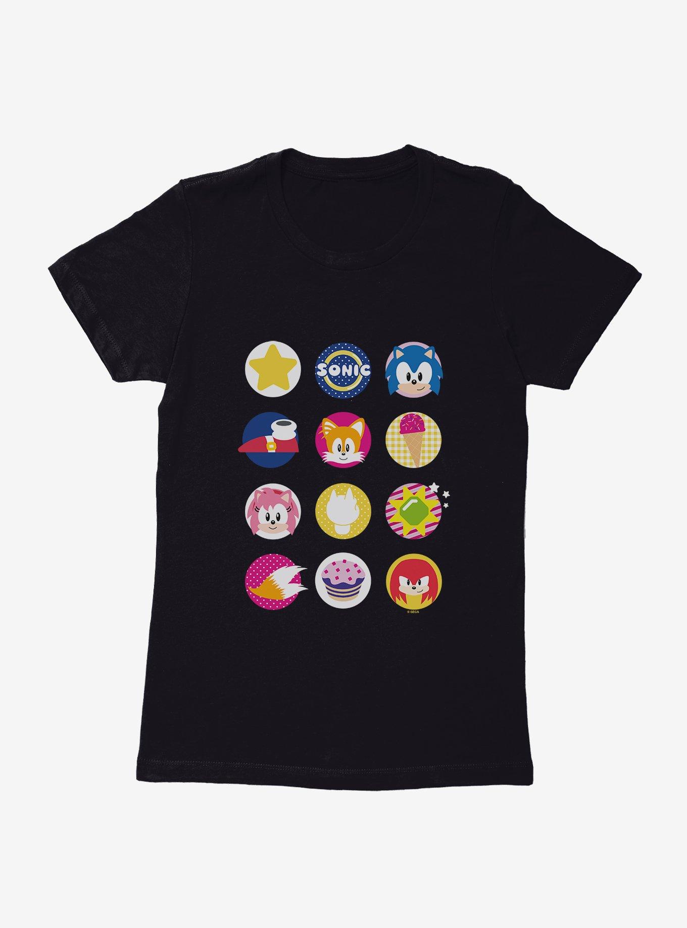 Sonic The Hedgehog Sonic And Friends Icons Womens T-Shirt, BLACK, hi-res