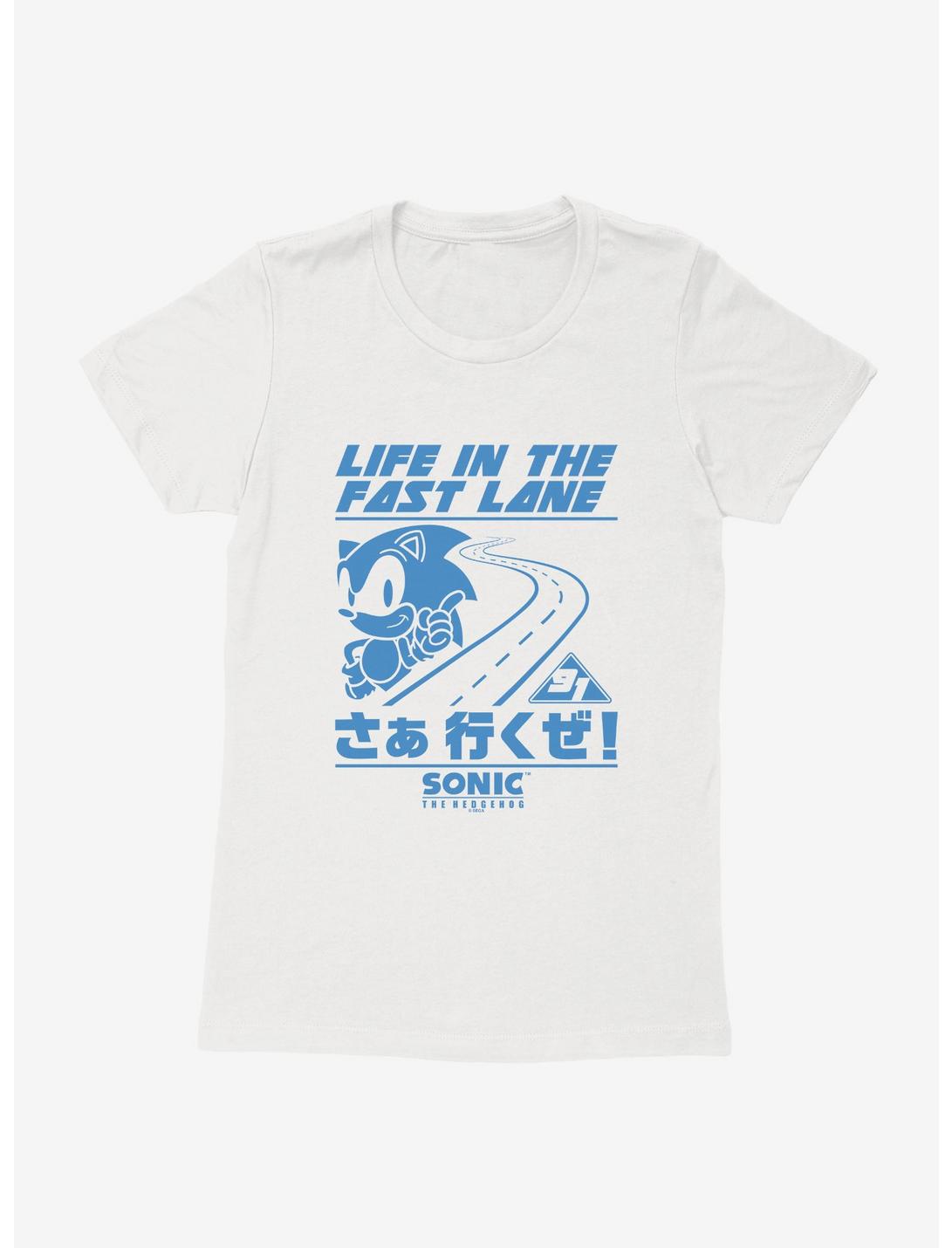 Sonic The Hedgehog Life In The Fast Lane Womens T-Shirt, WHITE, hi-res