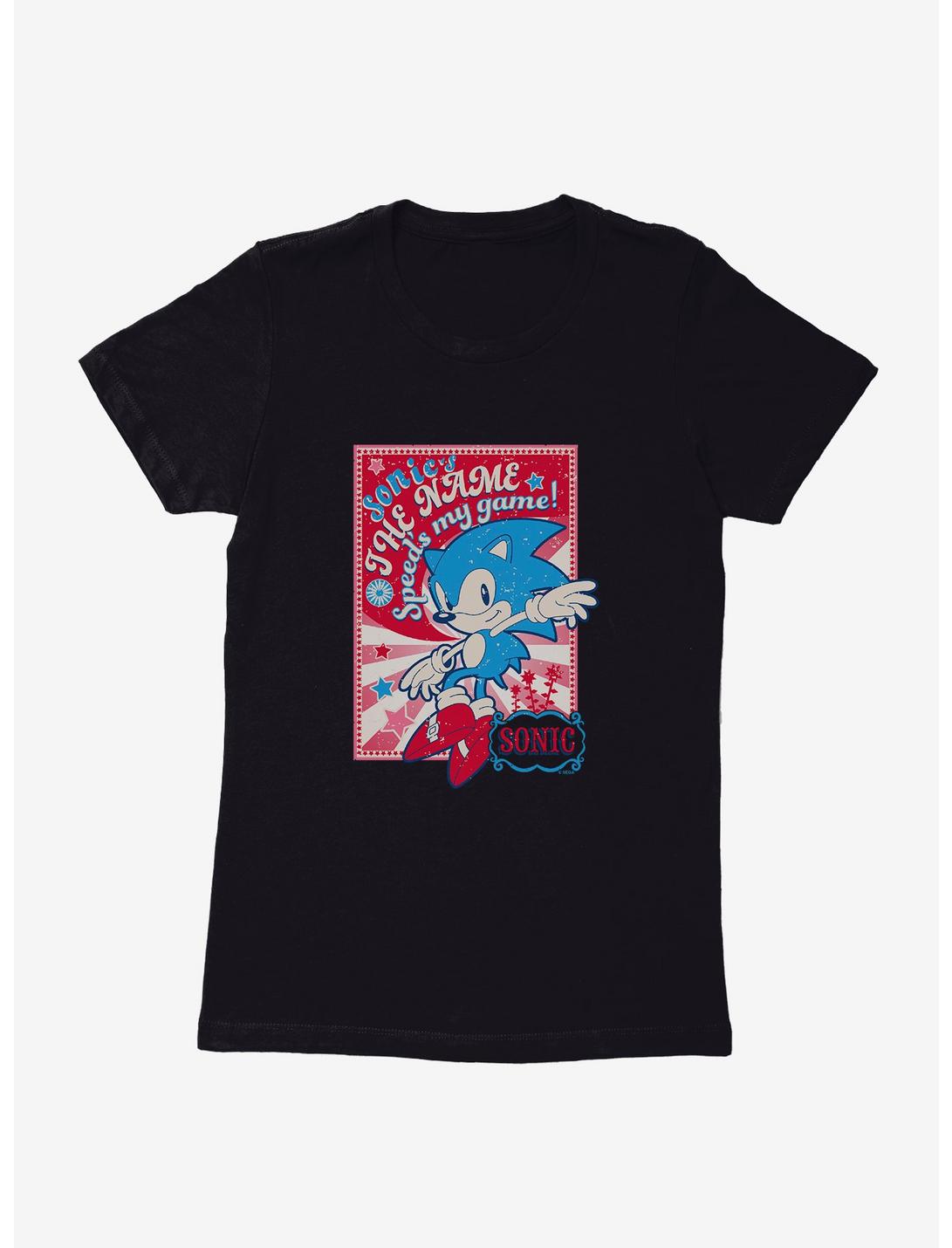Sonic The Hedgehog Sonic's The Name Womens T-Shirt, BLACK, hi-res