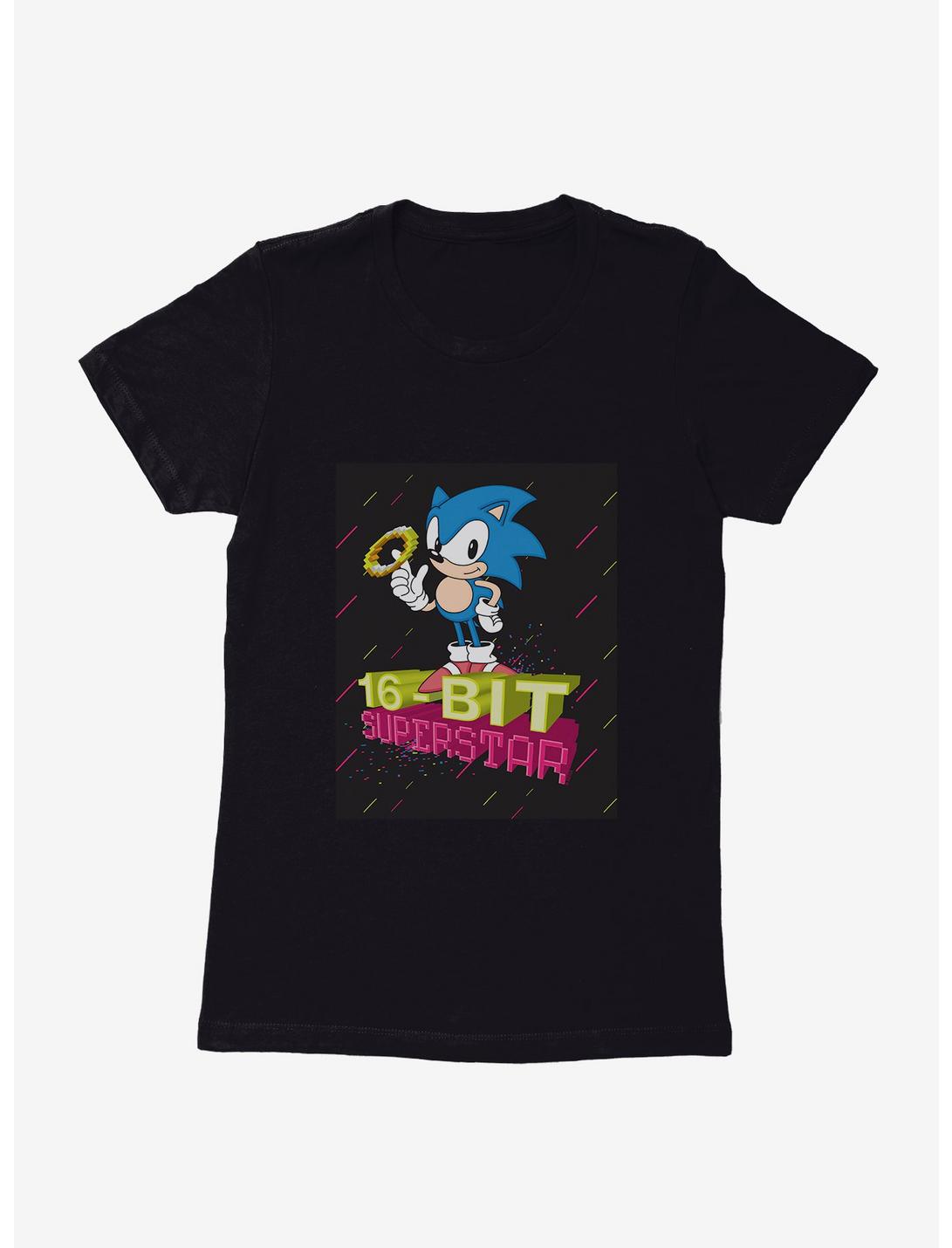 Sonic The Hedgehog Sonic The 16-Bit Superstar Womens T-Shirt, BLACK, hi-res