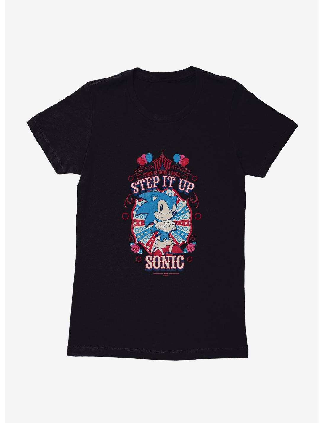 Sonic The Hedgehog Step It Up Womens T-Shirt, BLACK, hi-res