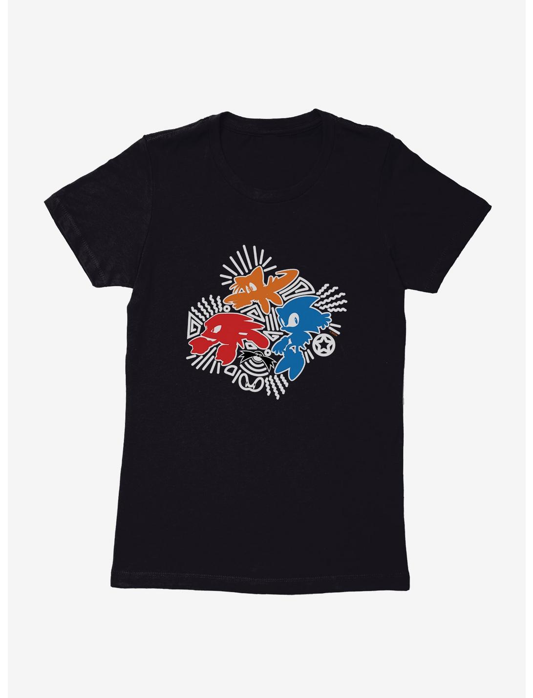 Sonic The Hedgehog Tails, Knuckles, Sonic, And Dr. Eggman Pop Art Womens T-Shirt, , hi-res