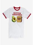 Marvel Guardians of the Galaxy Groot & Rocket Avocado Toast Women's Ringer T-Shirt, WHITE, hi-res