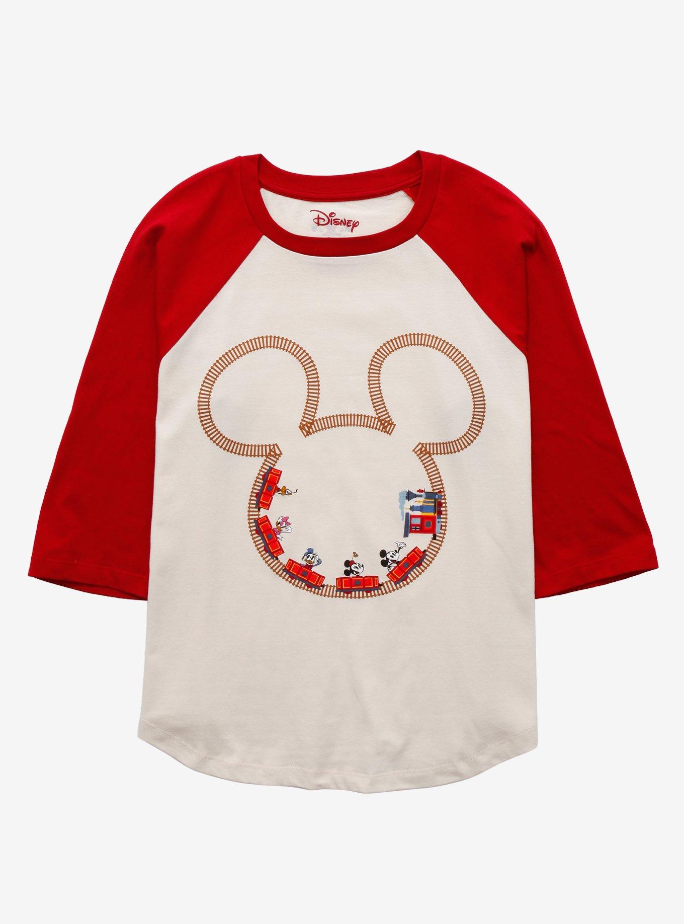 Disney Mickey & Minnie's Runaway Railway Women's Raglan T-Shirt - BoxLunch Exclusive, RED, hi-res