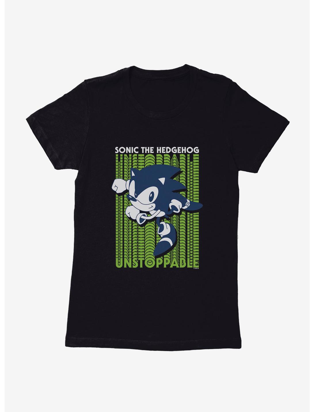 Sonic The Hedgehog Unstoppable Sonic Graphic Womens T-Shirt, BLACK, hi-res