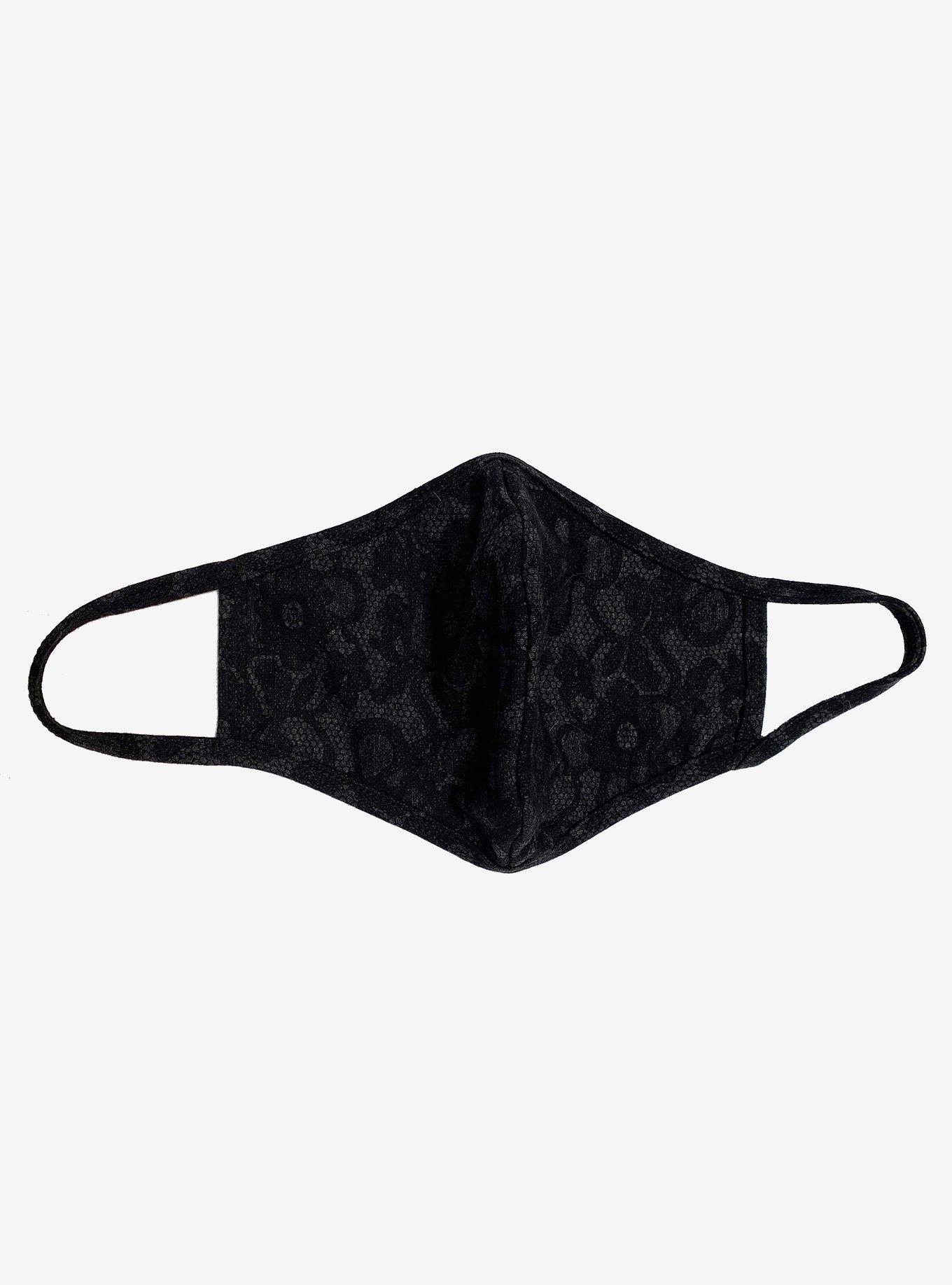Black Lace Fashion Face Mask, , hi-res