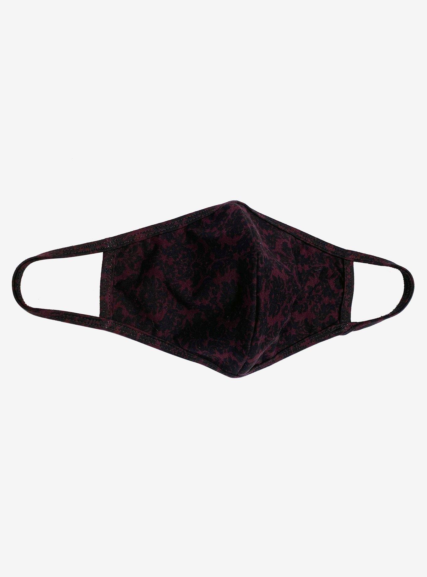 Black & Purple Damask Print Fashion Face Mask | Hot Topic