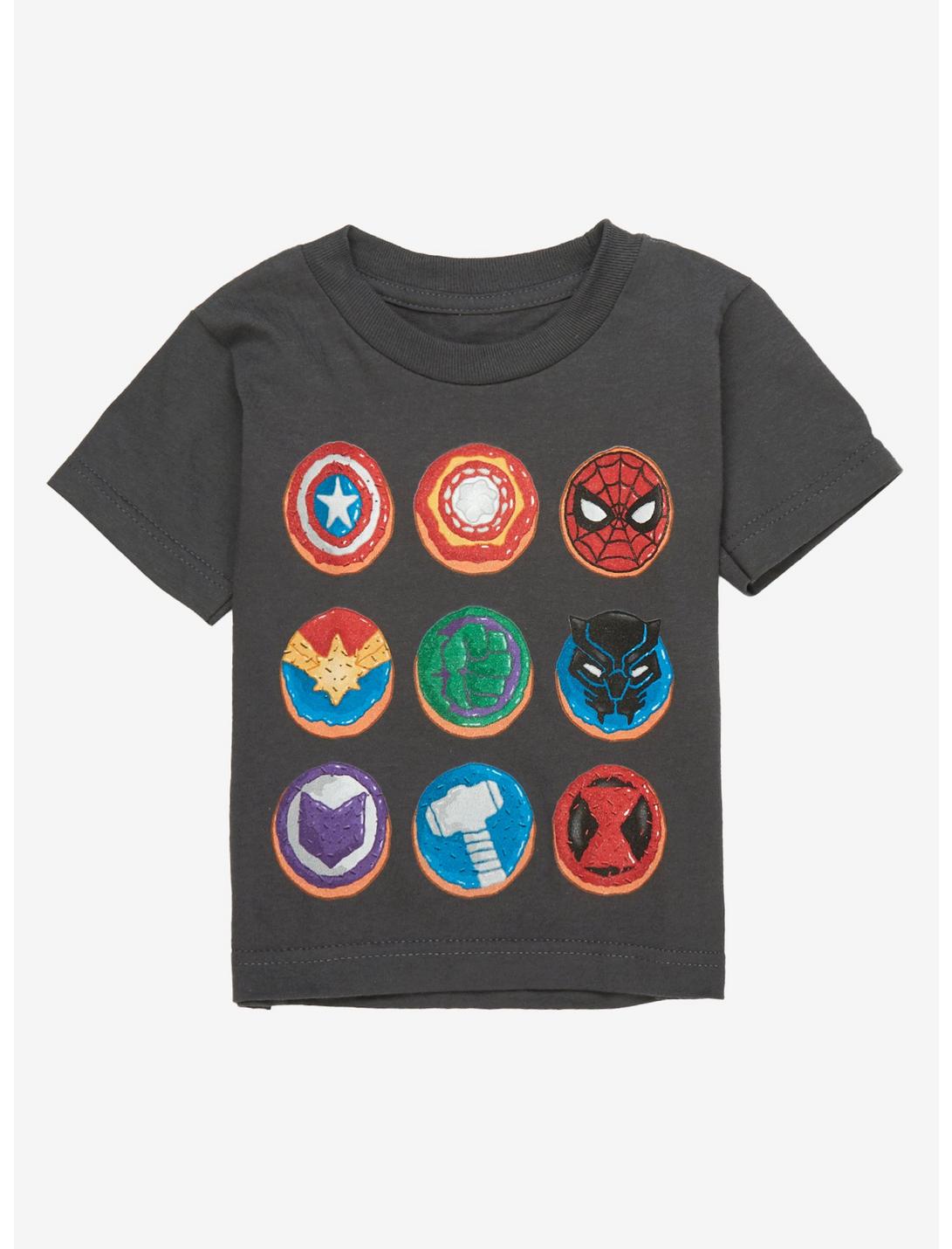 Marvel Eat the Universe Donut Grid Toddler T-Shirt - BoxLunch Exclusive, GREY, hi-res