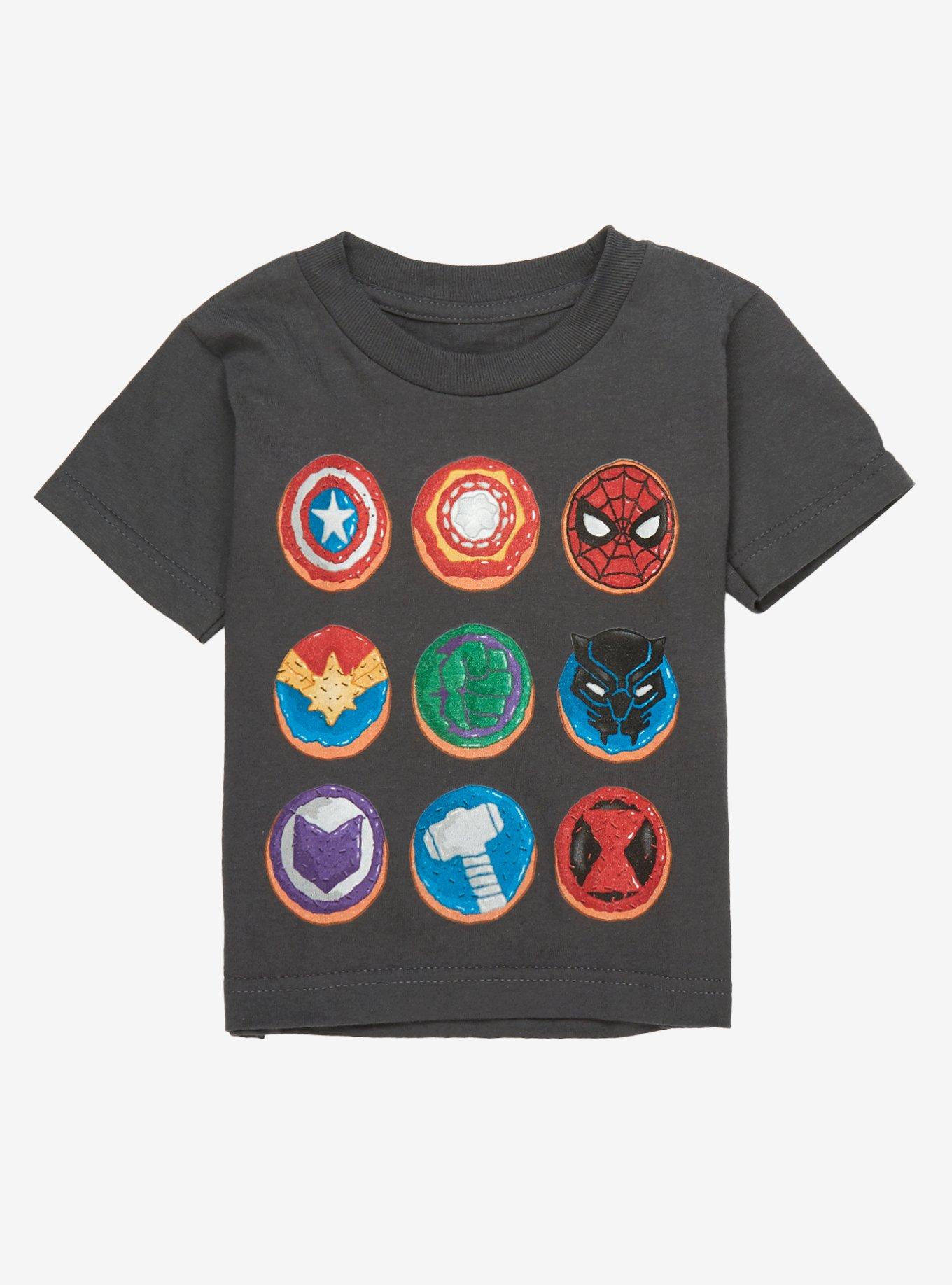 Marvel Eat the Universe Donut Grid Toddler T-Shirt - BoxLunch Exclusive, GREY, hi-res
