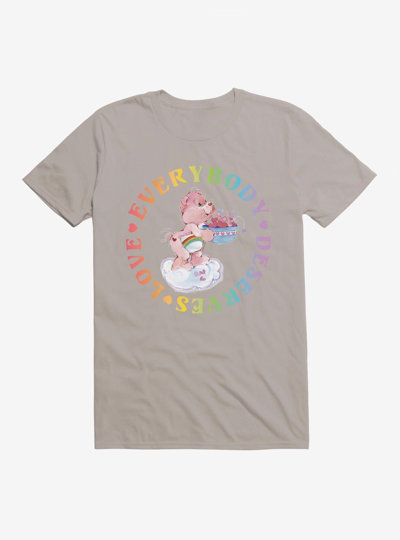 Care Bears Pride Cheer Bear Everyone Deserves Love T-Shirt, LIGHT GREY, hi-res