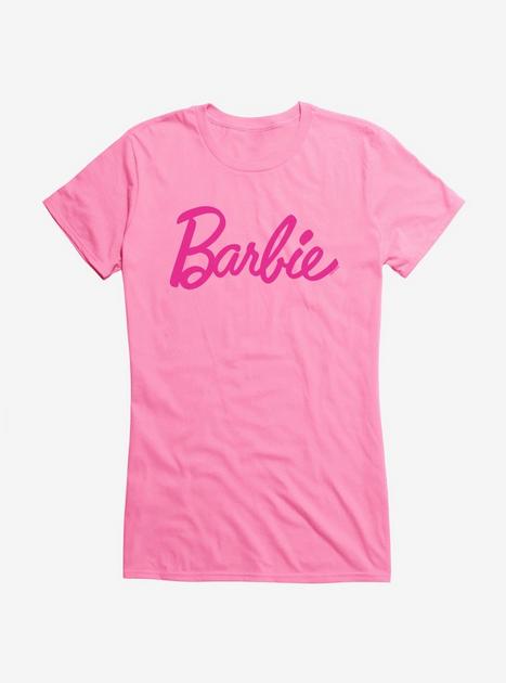 Barbie Classic | Girls Hot Pink Script T-Shirt Topic