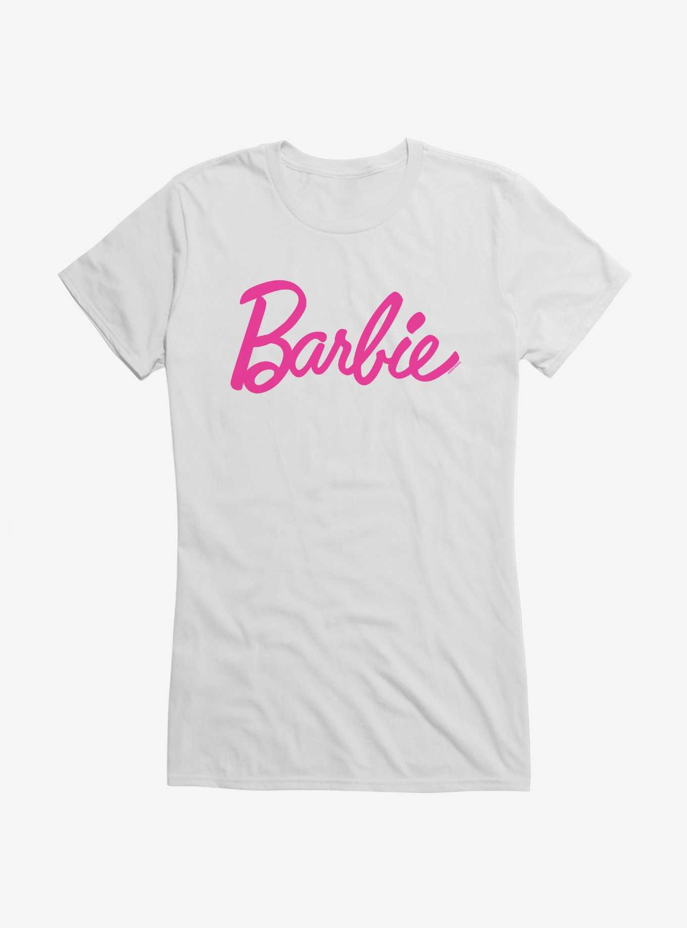 | Classic Script Topic T-Shirt Barbie Hot Girls Pink